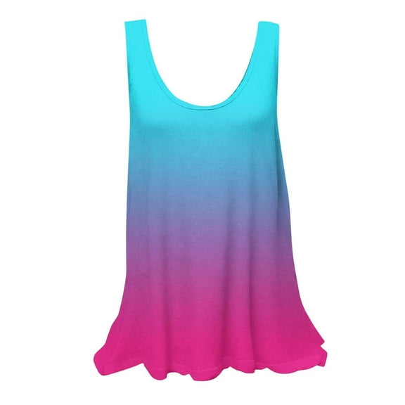 DJskiyers Women Tank Tops 2025 Summer Sleeveless Blouse Crew Neck Casual Loose Fit Flowy Shirts Printed Beach Travel Blouse