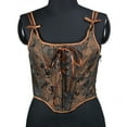 thumbnail image 1 of DJskiyers Women Vintage Floral Corsets Renaissance Boned Bustier Corset Top Lace up Overbust Bodysuit Embroidery Tight Vest Drawstring Tank Top, 1 of 9
