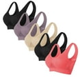 thumbnail image 1 of DJskiyers Women's 5 Pack High Support Bras Cool Liftup Air Bra Mesh Sports Bra Wirefree Plus Size Bralette Seamless Yoga Bra Comfortable Athletic Underwear, 1 of 2