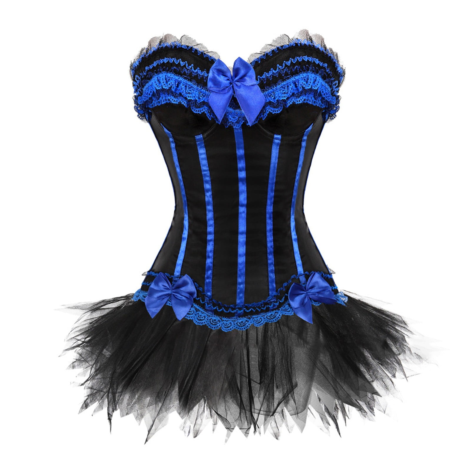 DJskiyers Women's Corset Dress Plus Size Overbust Corset Skirt Set Plus  Size Lace Dresses with Boned Brocade Waist Cincher - Walmart.com