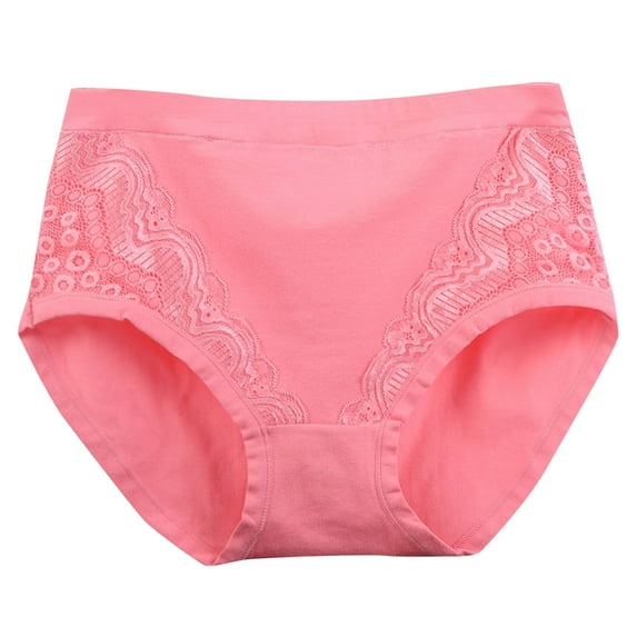 DJskiyers Women's Cotton Underwear Lace Plus Size Seamless Briefs High Waisted Tummy Control Panty Comfort Soft No Show Panties