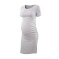 thumbnail image 1 of DJskiyers Women's Short Sleeve Maternity Dress Stretch Ruched Pregnancy Clothes Soft Bodycon Dresses for Baby Shower Daily, 1 of 3