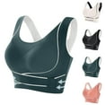 thumbnail image 1 of DJskiyers Women's Sports Bras Front Closure Yoga Bra Side Buckle High Support Bralette Comfort Posture Corrector Bras Seamless Push Up Bralettes, 1 of 3