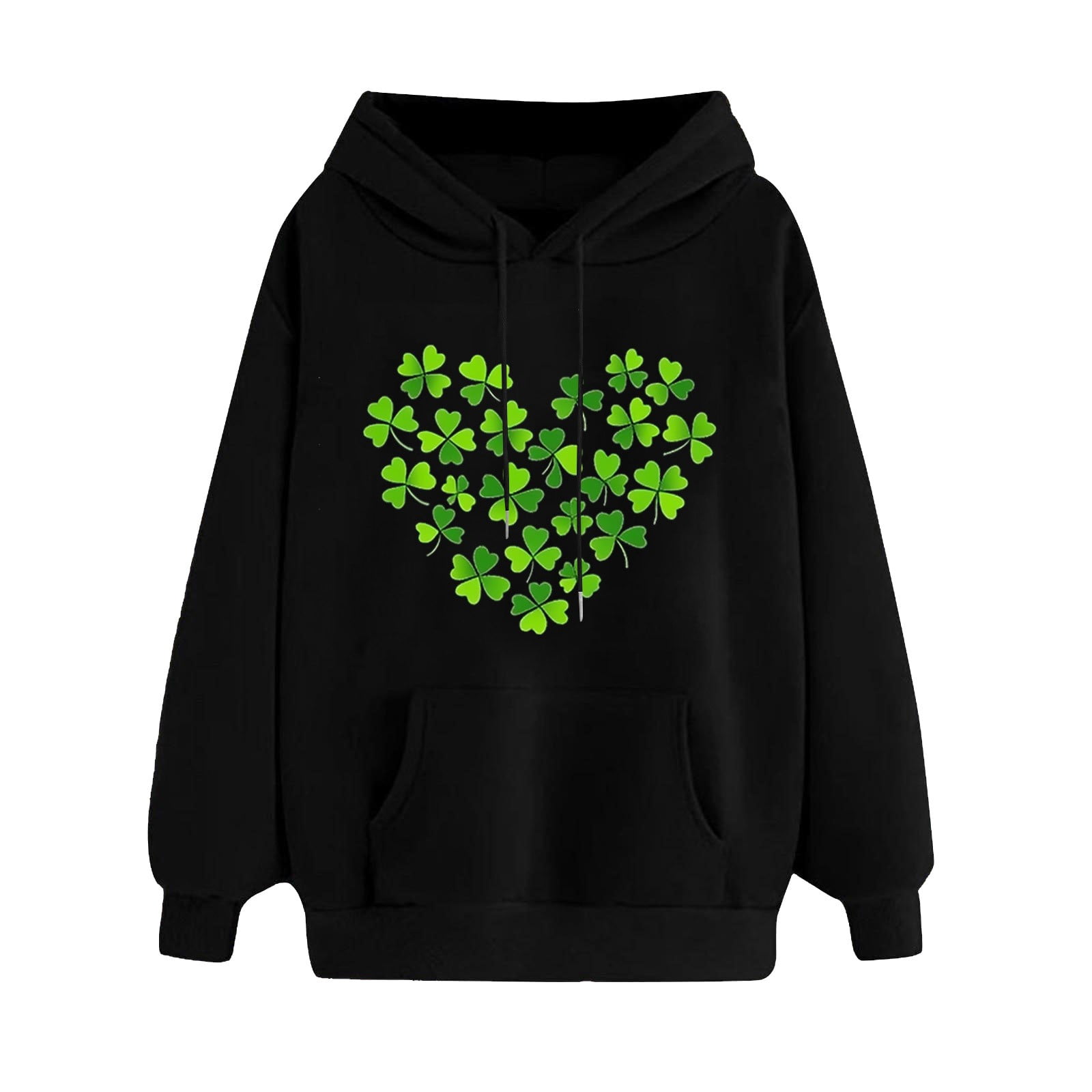 St Patrick's Day Shamrock Print Pattern Men Women Pullover Hoodie