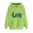 thumbnail image 1 of DJskiyers Women's St. Patricks Day Hoodies Shamrock Clover Print Hooded Sweatshirts Paddy's Day Heart Graphic Casual Pullover Loose Holiday Tops, 1 of 4