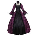 thumbnail image 1 of DJskiyers Women's Victorian Dress Flare Sleeve Vintage Dress Retro Floral Print Ball Gowns Lace Trim Long Gothic Dress, 1 of 7