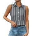 thumbnail image 1 of DJskiyers Women's Work Tops Sleeveless Button Down Shirts Dressy Casual Blouses V Neck Tank Tops Trendy Dress Shirt Tshirts, White Blouse for Women, Tops for Women Trendy, 1 of 6