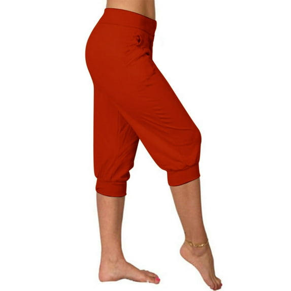 DJskiyers Womens Capris for Summer Yoga Capri Pants Loose Soft Workout Sports Pants Outdoor Running Casual Pants with Pockets