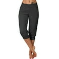 thumbnail image 1 of DJskiyers Womens Capris with Pockets Summer Jogger Pants Comfy Casual Sweatpants Workout Capri Pants Ladies Lounge Cropped Pants, 1 of 5