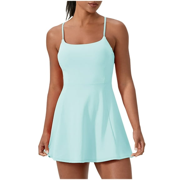 DJskiyers Womens Tennis Dress Mini Workout Dresses with Built-in Bra Quick Dry Athletic Dresses Golf Dress Exercise Dresses