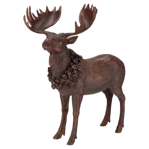 Resin Standing Moose Christmas Decoration, Brown, 13.5", by Holiday Time