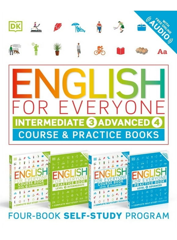DK English for Everyone: English for Everyone: Intermediate and Advanced Box Set : Course and Practice Books—Four-Book Self-Study Program (Paperback)