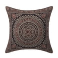 thumbnail image 1 of DK Homewares Indian Throw Pillow Cover 16 Inch Brocade Jacquard Weave Ethnic Square Mandala Cushion Cover (Size - 40x40 cm ; Color: Black & Gold ) - 1 Pcs (Cover Only), 1 of 1