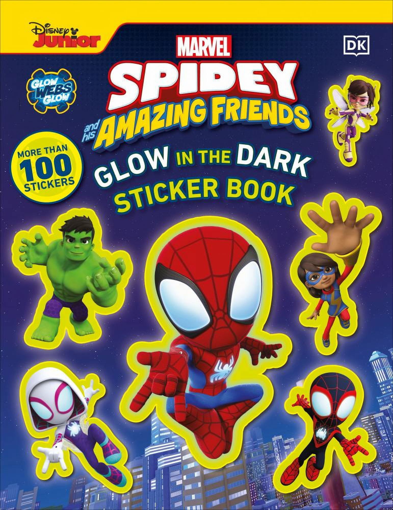 DK: Marvel Spidey and His Amazing Friends Glow in the Dark Sticker Book: With More Than 100 Stickers (Paperback)