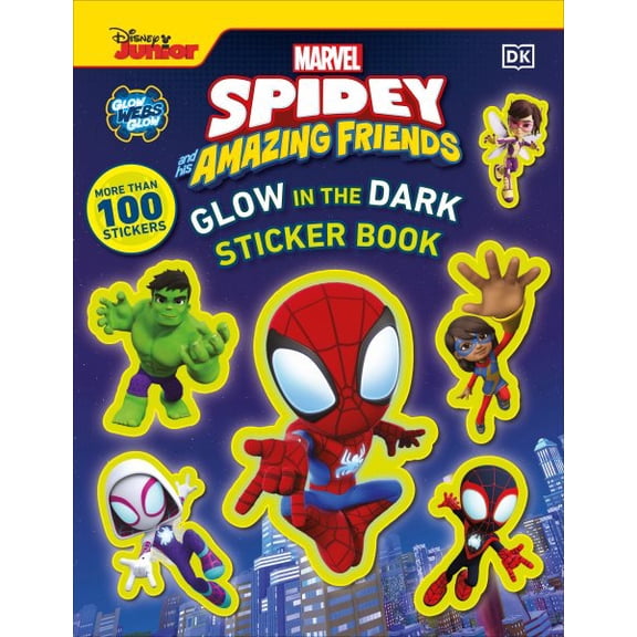 Pre-Owned Marvel Spidey and His Amazing Friends Glow in the Dark Sticker Book: With More Than 100 Stickers (Disney Junior: Marvel Spidey and His Amazing Friends) Paperback
