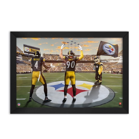 DK Metcalf and T.J. Watt Pittsburgh Steelers Framed Two-Player Art Print