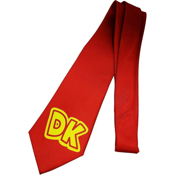 DK Red Necktie Donkey Kong Adult Neck Tie Costume Cosplay Gamer Video Game Gift