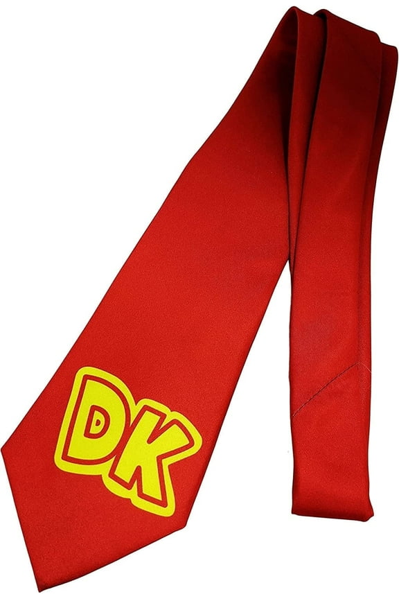 DK Red Necktie Donkey Kong Adult Neck Tie Costume Cosplay Gamer Video Game Gift