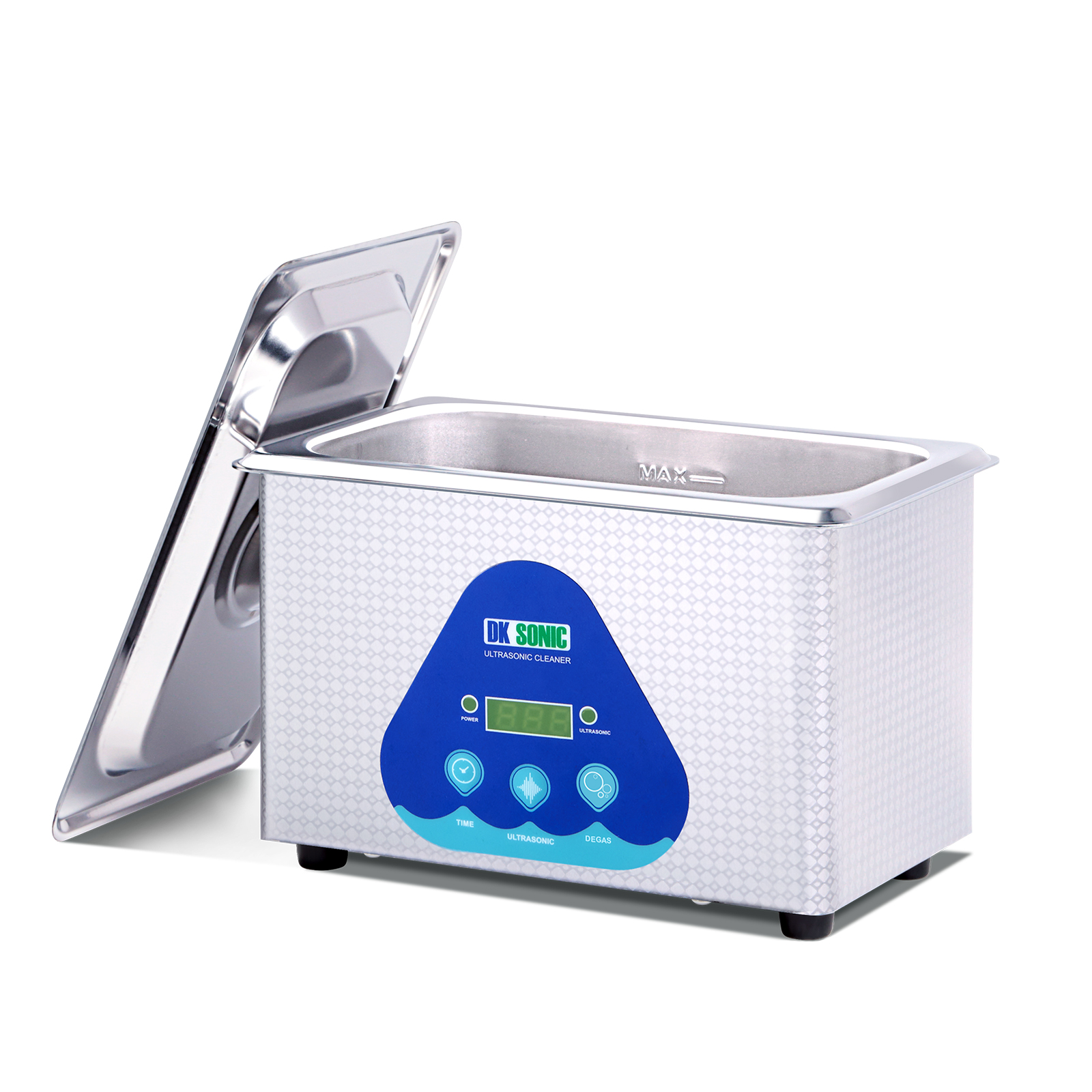 DK SONIC Ultrasonic Cleaner with Digital Timer and Basket for Denture, Coins, Small Metal Parts, Record, Circuit Board, Daily Necessaries, Lab Tools,etc (0.9L, 110V)