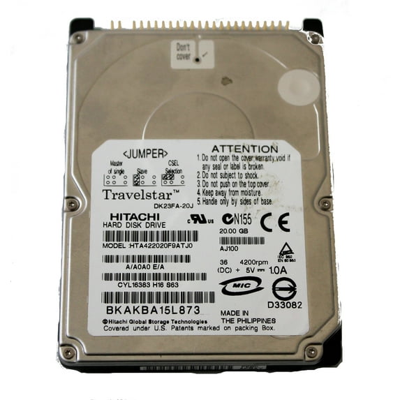 DK23FA Genuine Travelstar 4200RPM 20GB 2.5" Internal HDD HTA422020F9ATJ0