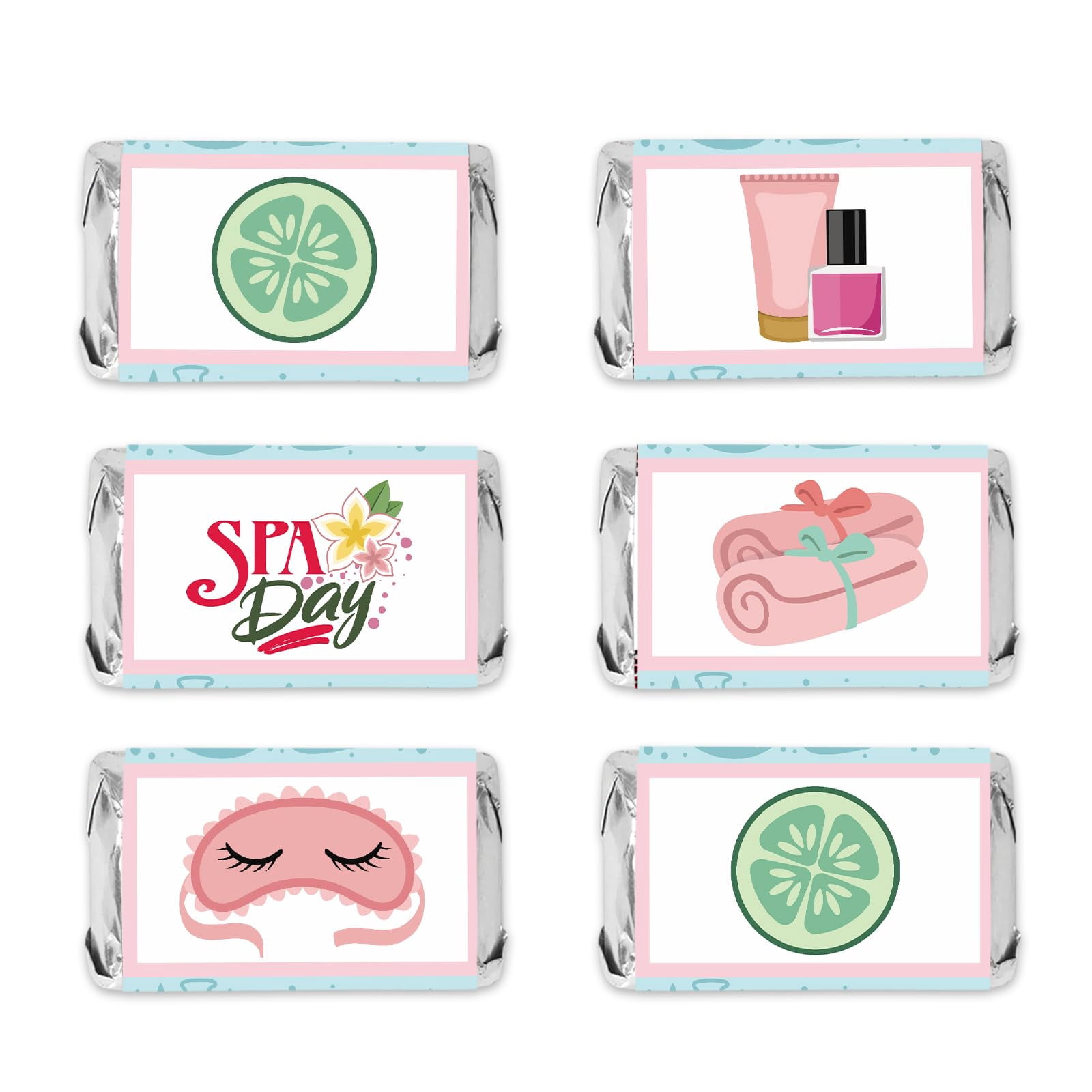 DKCTQU TMH1 Spa Party! Candy Bar Wrappers - Sweet Pink Princess Makeup ...