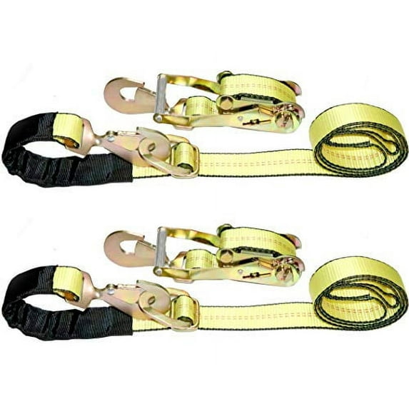 DKG Straps 2" x 8' Axle Strap Ratcheting Tie Down with Snap Hook, 2-Pack