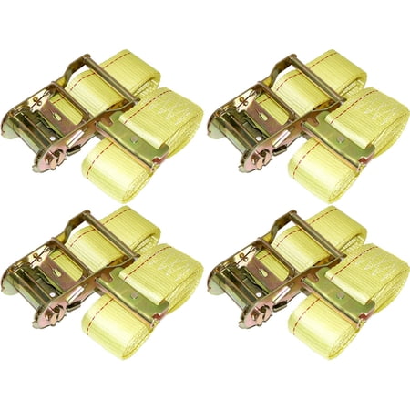 DKG Straps 4 Pack 2" x 12' E Track Ratchet Straps - Heavy Duty Steel Ratchet & Polyester Webbing