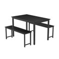 thumbnail image 1 of DKLGG 28.7 Inches Height 3 Pieces Farmhouse Kitchen Table Set with Two Benches, Black, 1 of 7