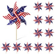 DKLYHW 4th of July Decorations, 24Pcs American Flag Patriotic Pinwheels for Yard and Garden,Fourth of July Pinwheels Patriotic Memorial Day Decorations,Garden Wind Spinners,Pinwheel for, Lawn, Patio