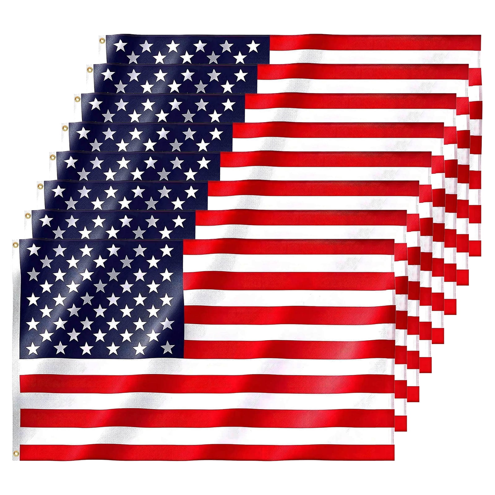 DKLYHW American US Flag, 4 Pack Vibrant Color & Fade Resistant US Flags for Outside 3x5 Ft Flags Double Stitched Long Lasting Polyester with Durable Brass Grommets USA Flag
