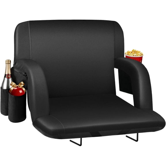 DKMOCO 23" Wide Stadium Seats for Bleachers with Back Support, Portable Bleacher Chairs with Cushion, for Outdoor Sports