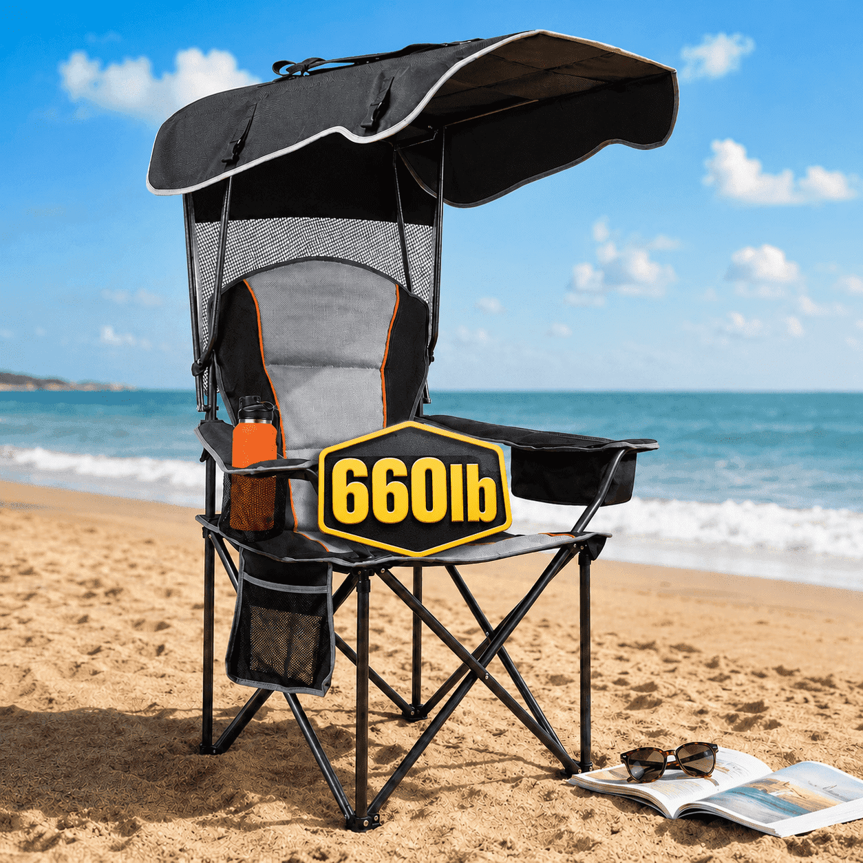 GCI Outdoor RoadTrip Rocker Foldable Rocking Camp Chair, Indigo