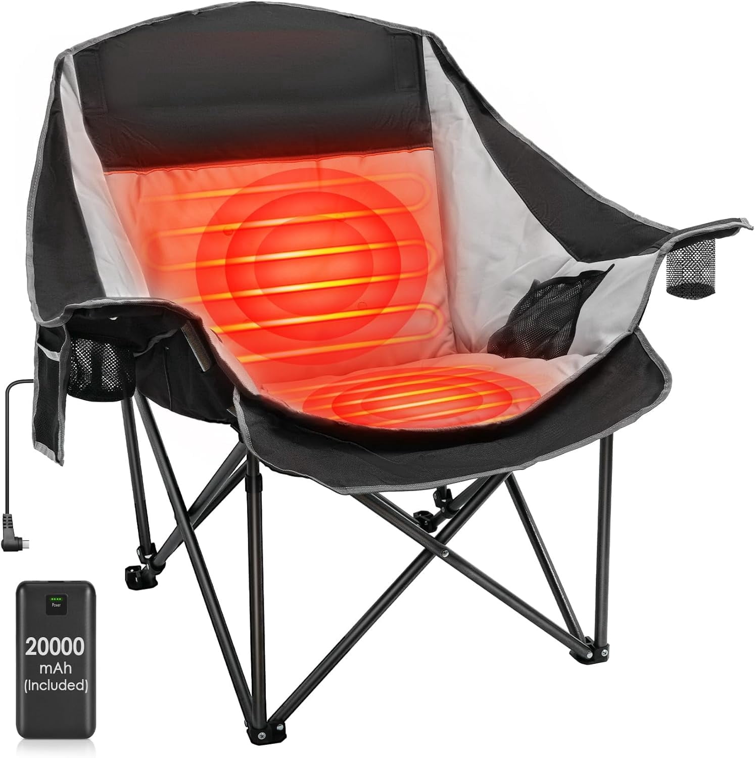 椅子(チェア)・スツール Too Hot Summer M8TRX Heated Camping Chair, Extra-Wide Outdoor Folding Chair