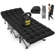 DKMOCO XXL Folding Camping Cot with Mattress & Carry Bag, 32" x 79" 900lbs Heavy Duty Portable Sleeping Cot Bed for Adults, Home Office Guest Outdoor Camping Tr