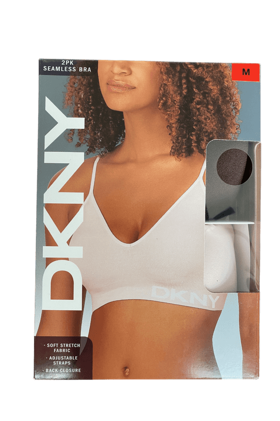 2-Pack Seamless Bra (Dark Brown/Pearl Pink, Size M)