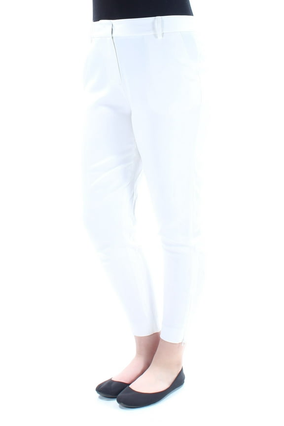 $298 Womens New 1051 Ivory Zippered Casual Pants 10 B+B