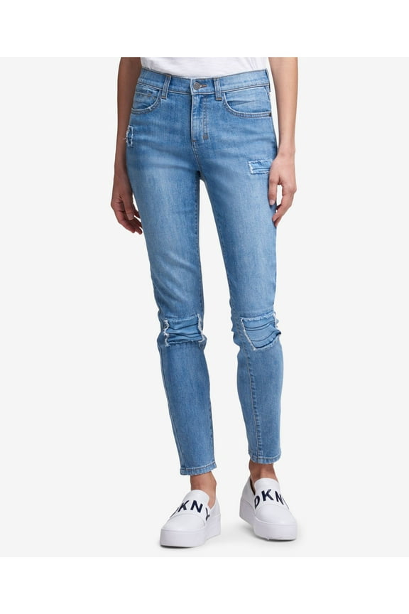 $89 Womens New 1111 Blue Studded Skinny Jeans 32 WAIST B+B