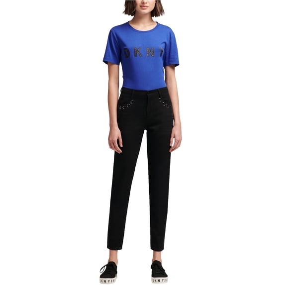 DKNY Womens Soho Boyfriend Fit Jeans, Black, 30