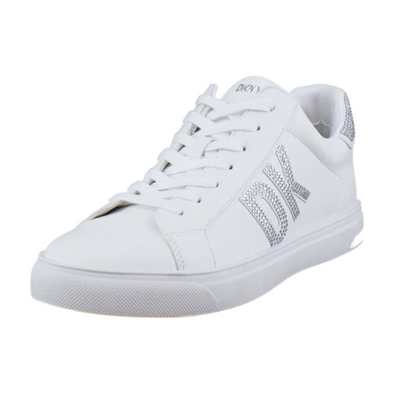 DKNY Abeni Rhinestone Women's Fashion Sneakers White/Clear Size 9 M