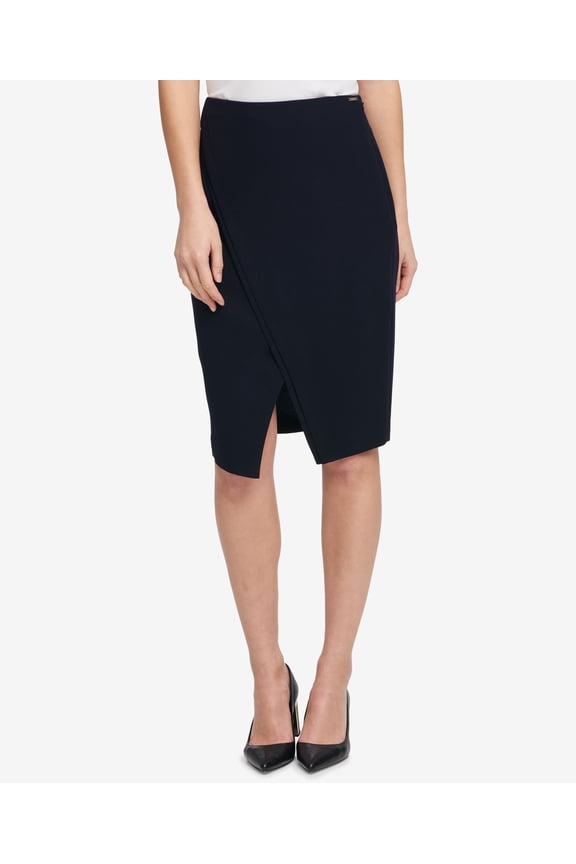 DKNY Asymmetrical Split Skirt Classic Navy 8