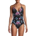 thumbnail image 1 of DKNY BLACK FLORAL Floral-Print Halterneck One-Piece Swimsuit, US 4, 1 of 3