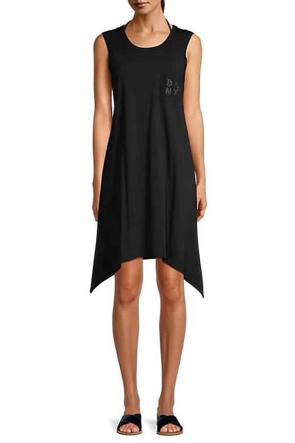 BLACK Mesh Swim Coverup Dress, US Small/Medium