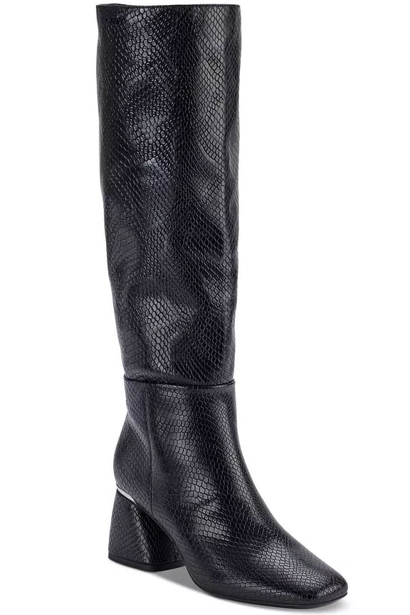 BLACK SMOOTH Women's Cana Block Heel Knee High Dress Boots, US 7