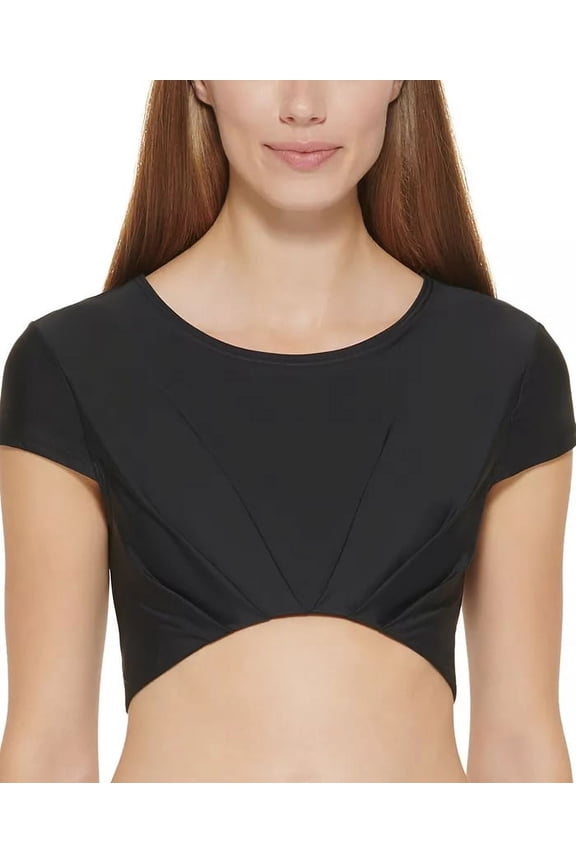 Women's Standard Sporty Bikini Top, Black, Medium