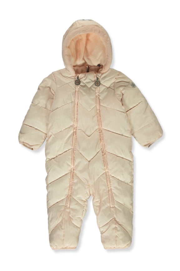 Baby Girls' Quilted Chevron Pram Suit - blush, 3 months (Newborn)