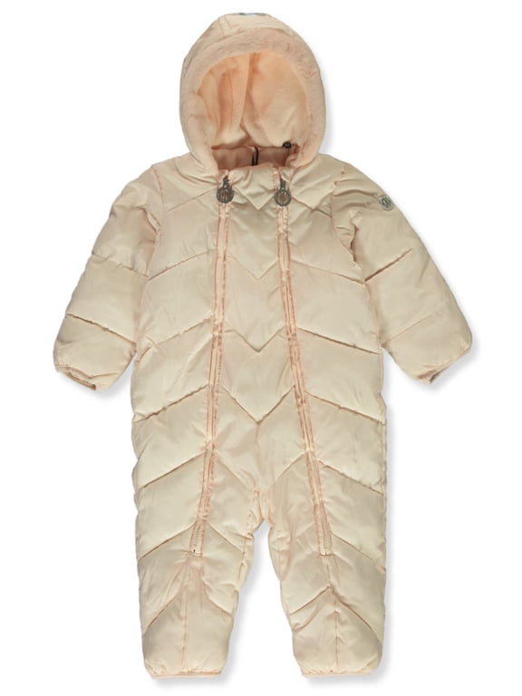 Baby Girls' Quilted Chevron Pram Suit Color: blush Size: 6 months