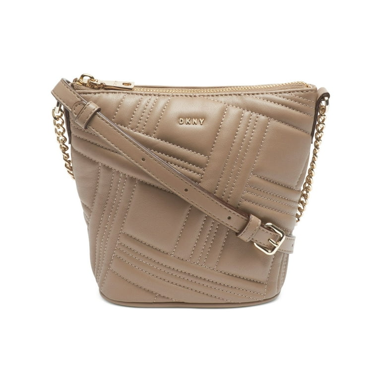 DKNY Beige Dun Leather Shoulder Bag 