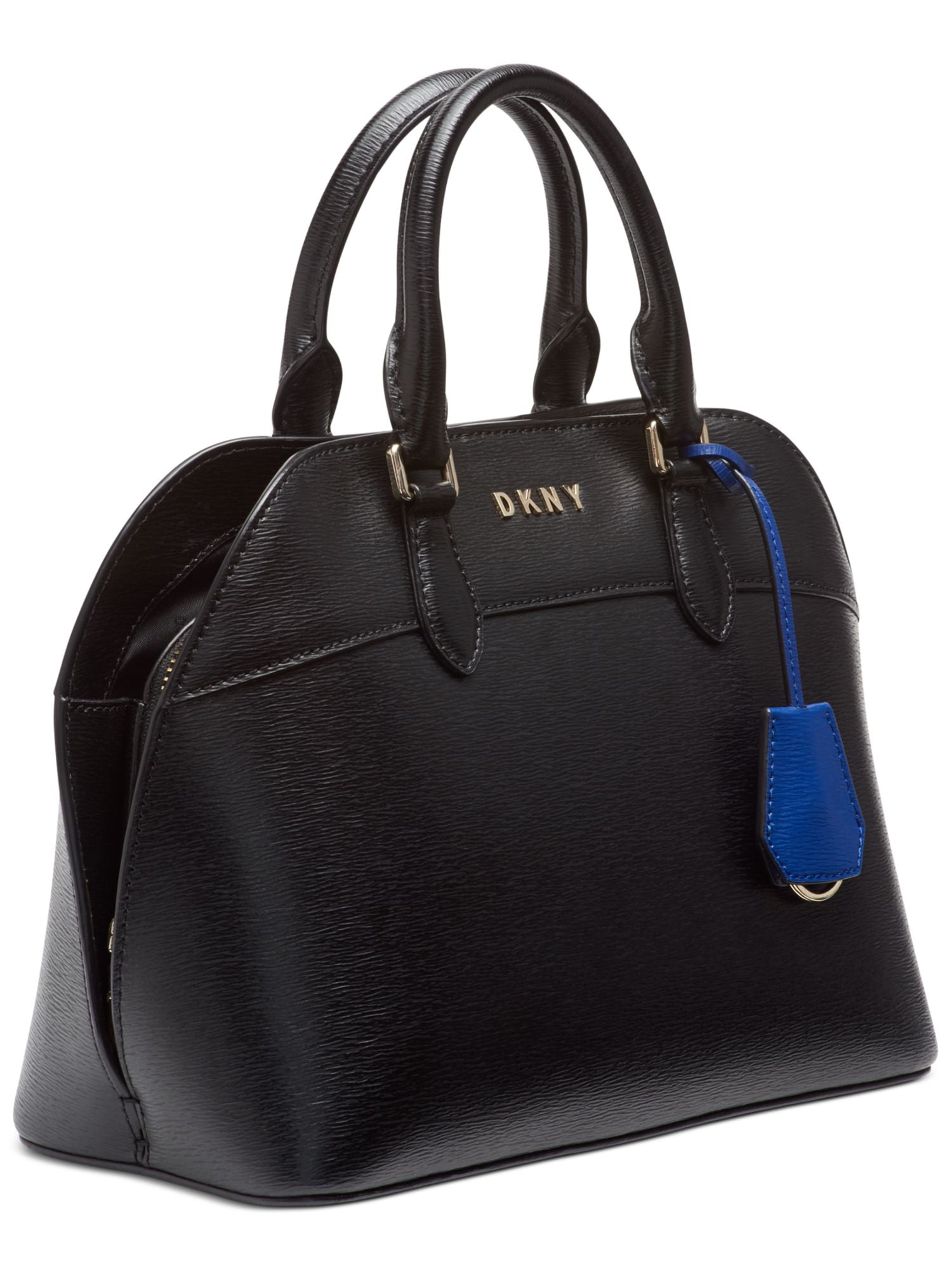 DKNY Black Leather Satchel Handbag