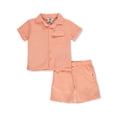 thumbnail image 1 of DKNY Boys' 2-Piece Cabana Shorts Set Outfit Color: coral Size: 6, 1 of 1