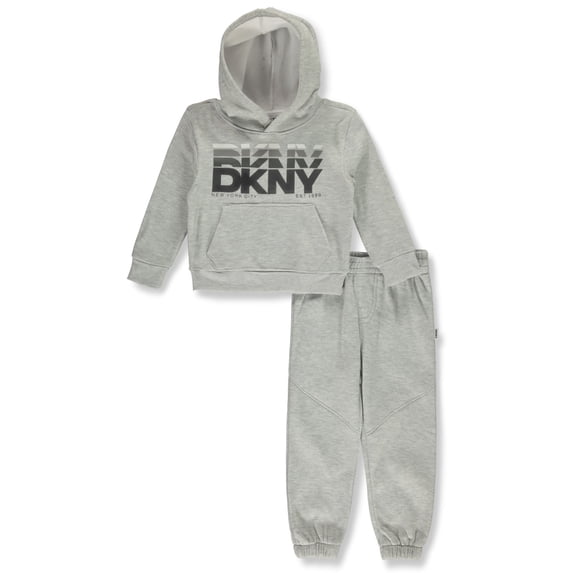 DKNY Boys' 2-Piece Joggers Set Outfit Color: gray Size: 4